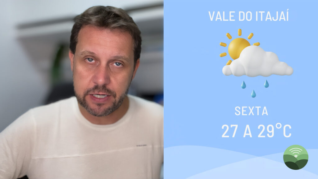 Previsão do tempo, Leandro Puchalski, clima no Vale do Itajaí, Rede Vale Norte, meteorologia, pancadas de chuva, calor, condições climáticas