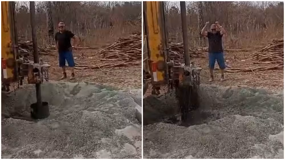 Agricultor cearense fura poço em busca de água e encontra possível jazida de petróleo