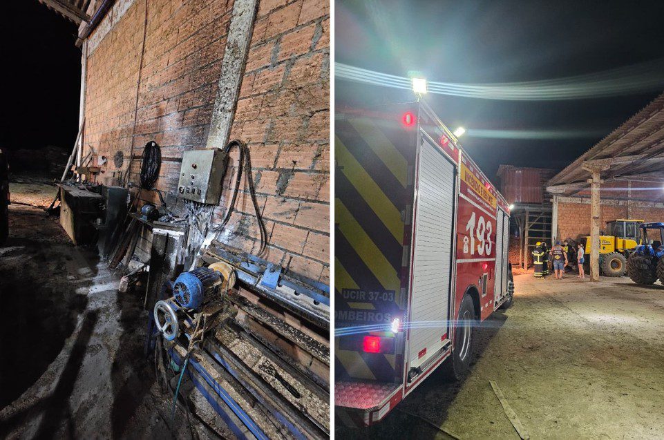 Ação rápida de vizinhos evita incêndio de grandes proporções em madeireira de Presidente Getúlio