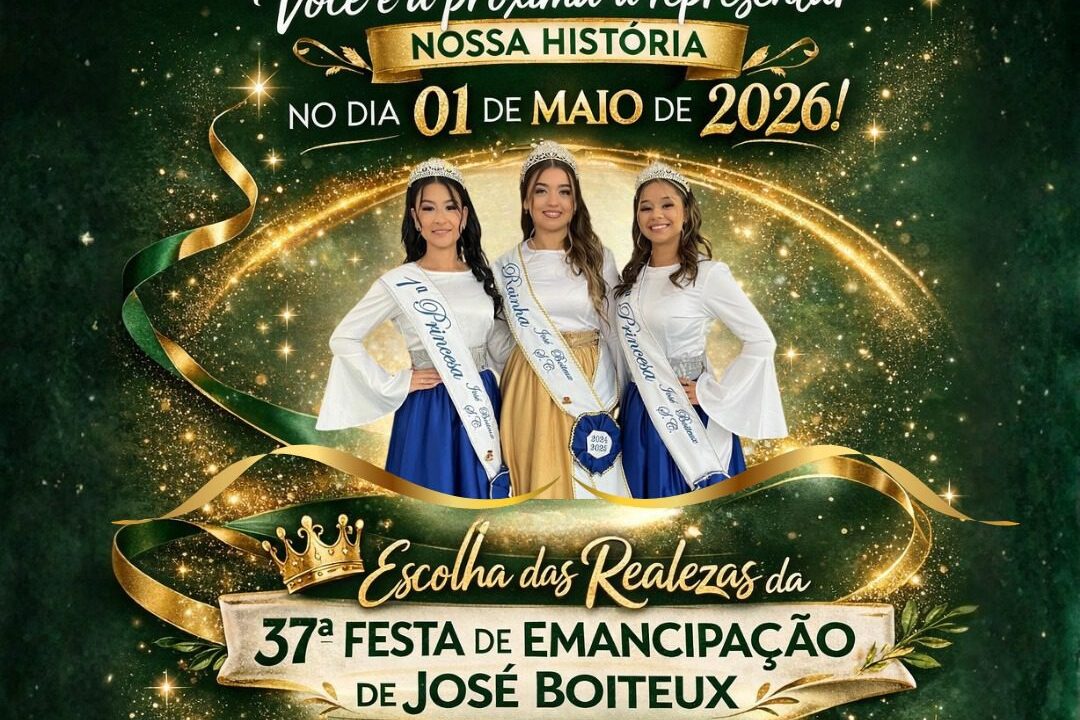 Inscrições abertas: José Boiteux busca nova Rainha e Princesas para 2026