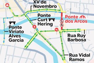 Revitalização da Ponte dos Arcos altera trânsito e interdita passagem de pedestres em Rio do Sul