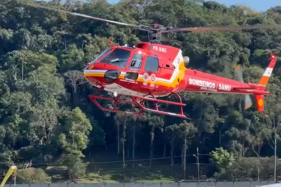 Homem é atendido após apoio ao helicóptero Arcanjo em Ibirama