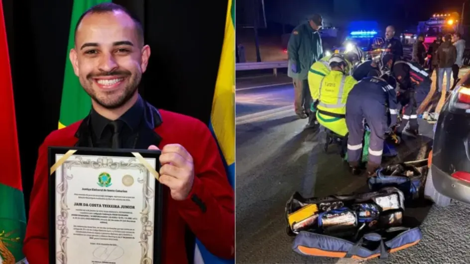 Vice-prefeito de Lages é internado na UTI após sofrer grave acidente em fuga do Gaeco na BR-116
