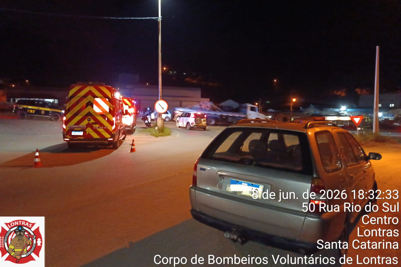 Motociclista fica ferido após colisão com carro no trevo de Lontras
