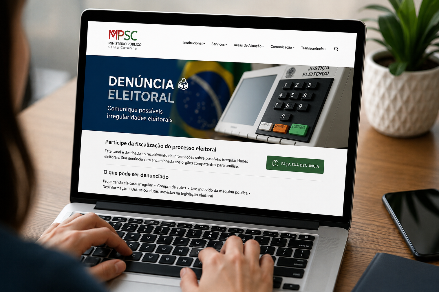 Está no ar canal de denúncias eleitorais do MPSC