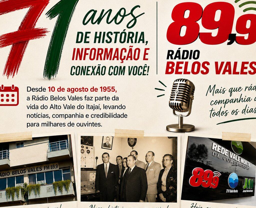 Rádio Belos Vales completa 71 anos de história nesta segunda-feira, em Ibirama
