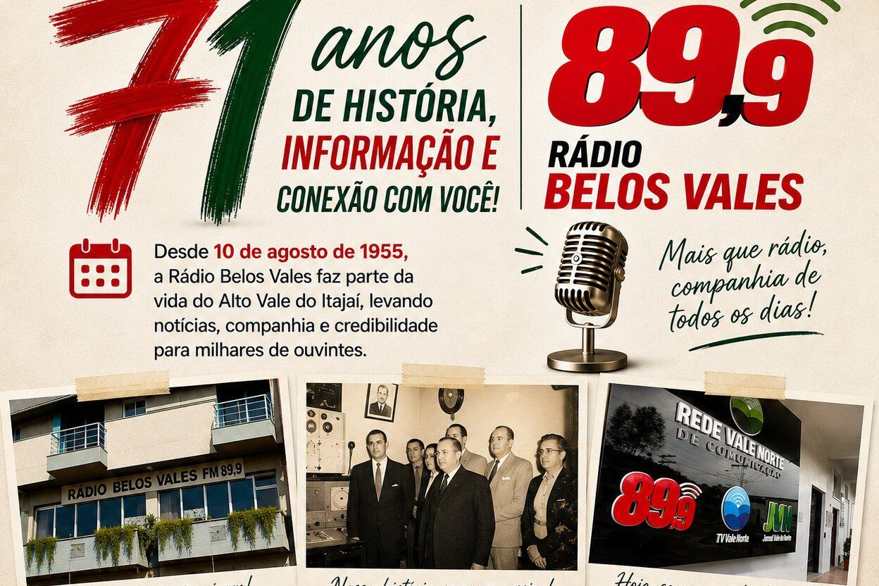 Rádio Belos Vales completa 71 anos de história nesta segunda-feira, em Ibirama