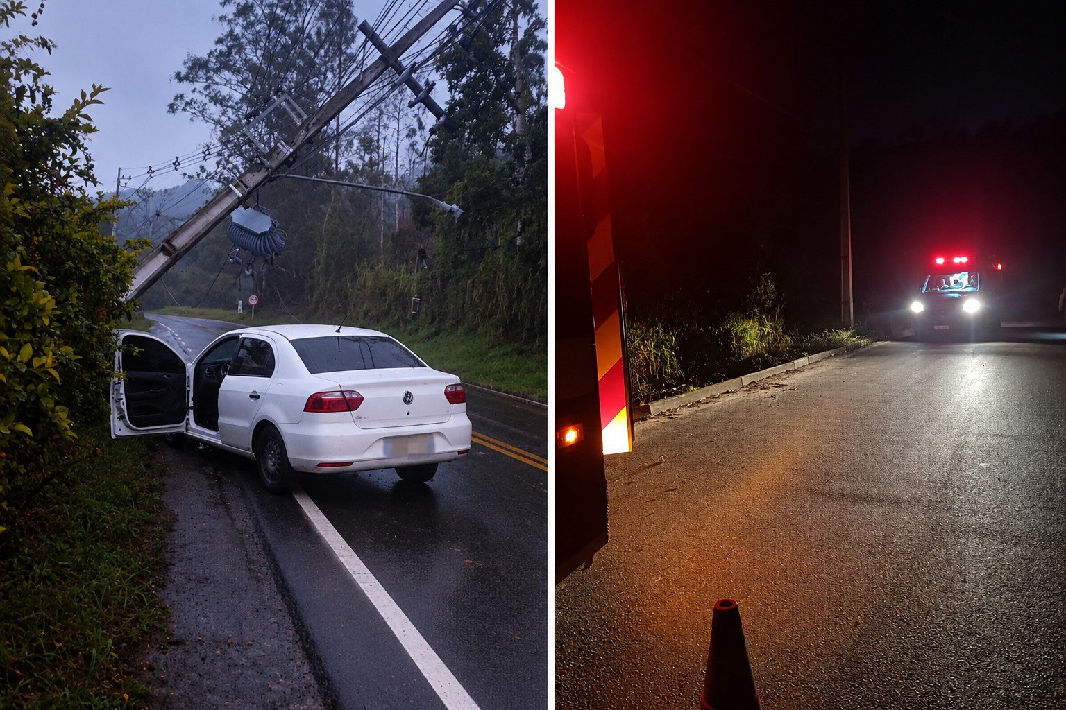 Chuva deixa pista escorregadia e provoca acidentes em Dona Emma
