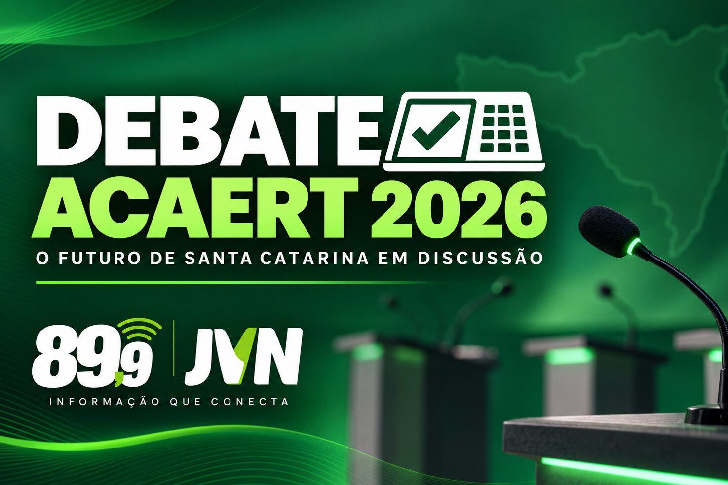 Rádio Belos Vales integra transmissão do Debate ACAERT com candidatos ao Governo de Santa Catarina