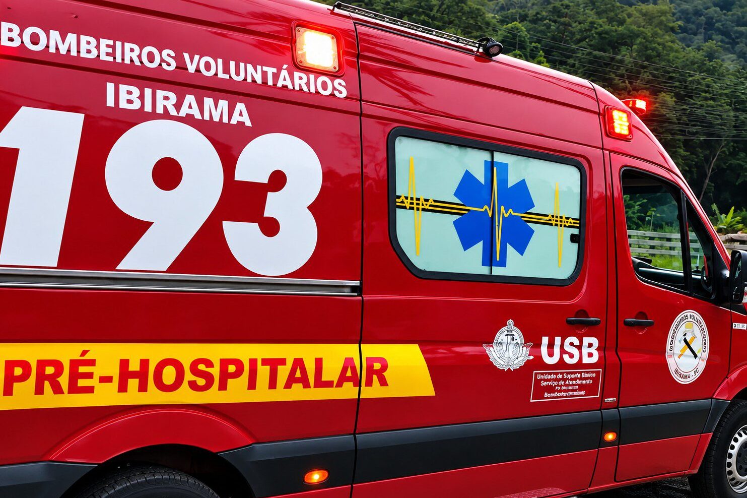 Motociclista fica ferida após ser atingida por árvore e barreira em José Boiteux