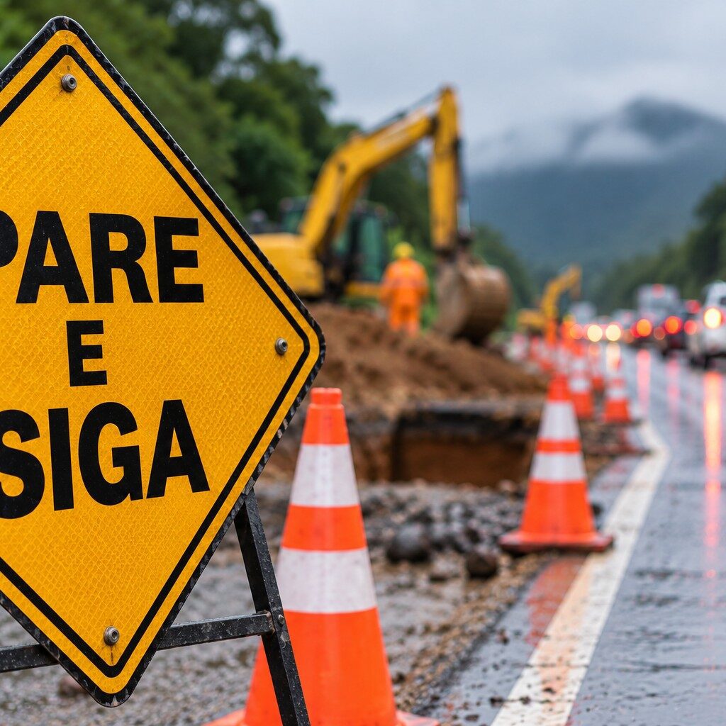 DNIT anuncia operação Pare e Siga na BR-470, em Apiúna, a partir de terça-feira