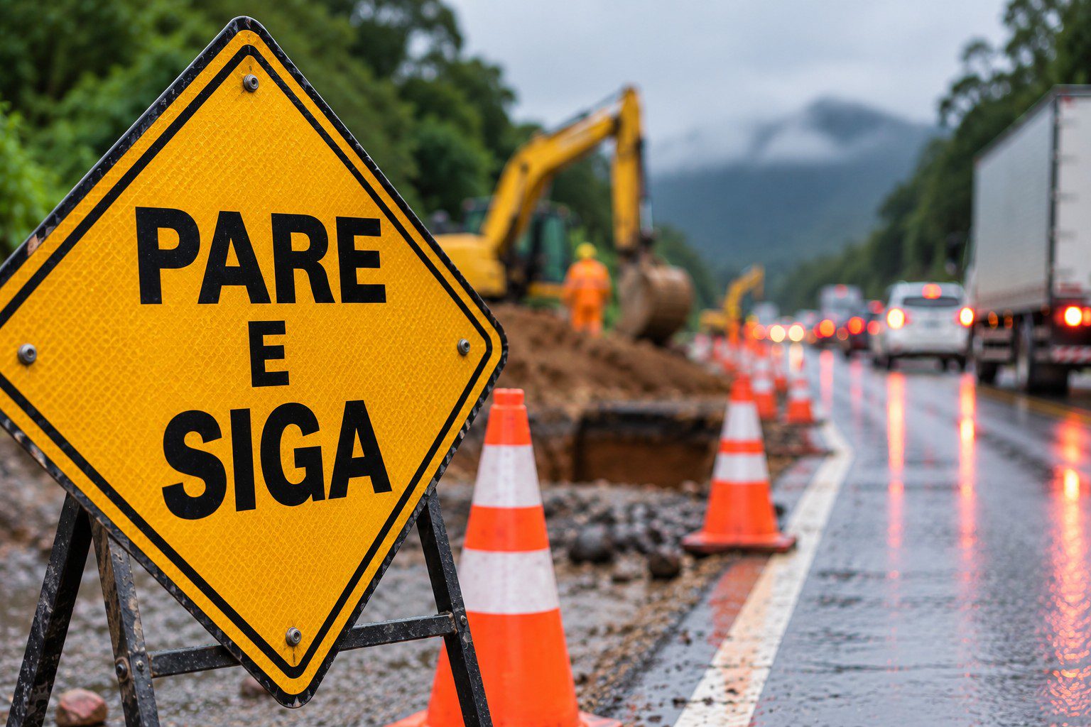DNIT anuncia operação Pare e Siga na BR-470, em Apiúna, a partir de terça-feira